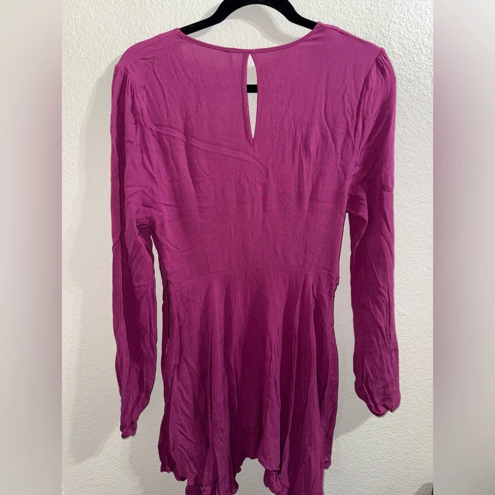 Free People Purple Fairycore Mini Dress Coquette Boho IT Girl- small‎
